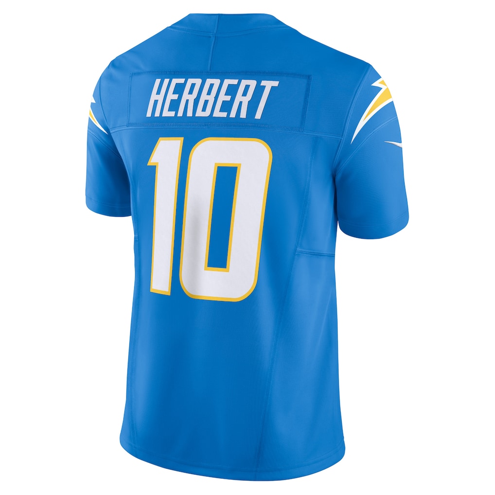 LA.Chargers #10 Justin Herbert Powder Blue Vapor F.U.S.E. Limited Jersey football jersey product view 1