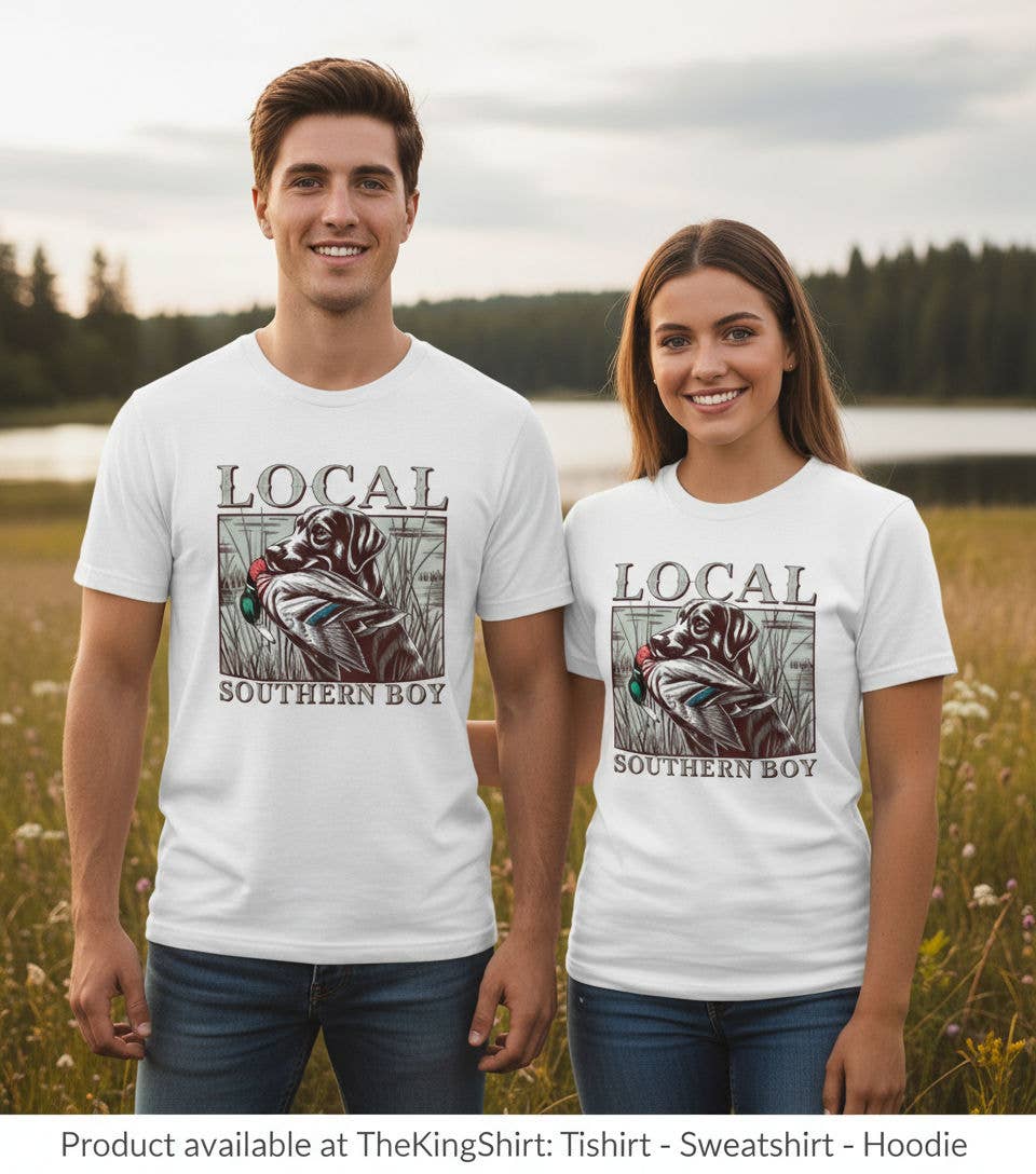 Local Southern Boy Duck Hunt Dog Graphic T-Shirt Unisex T-shirt, Sweatshirt, Hoodie, Long Sleeve Tee - T-Shirt, Sweatshirt, Hoodie