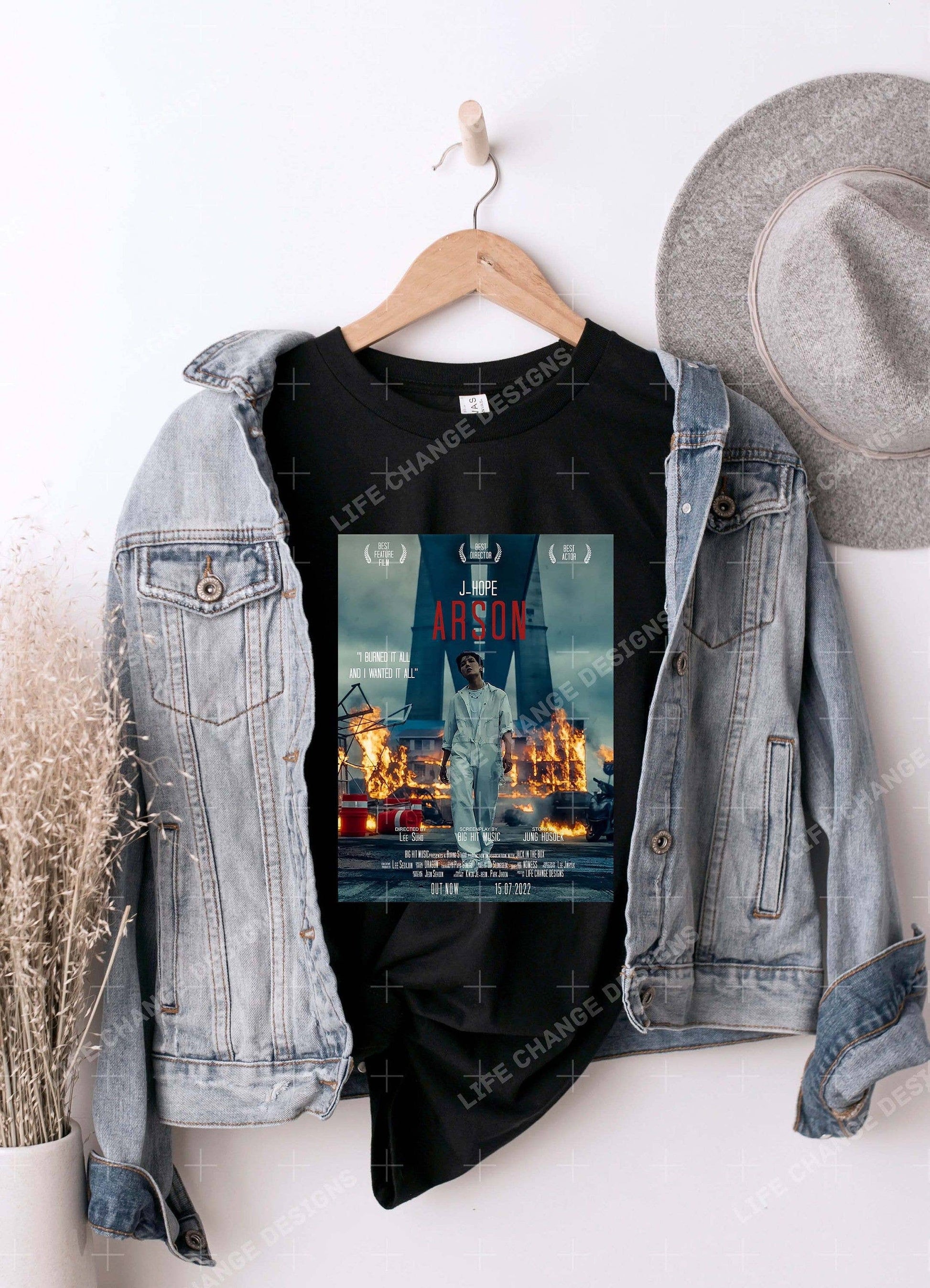 J-Hope Arson Movie Poster T-Shirt Unisex T-shirt, Sweatshirt, Hoodie, Long Sleeve Tee - T-Shirt, Sweatshirt, Hoodie
