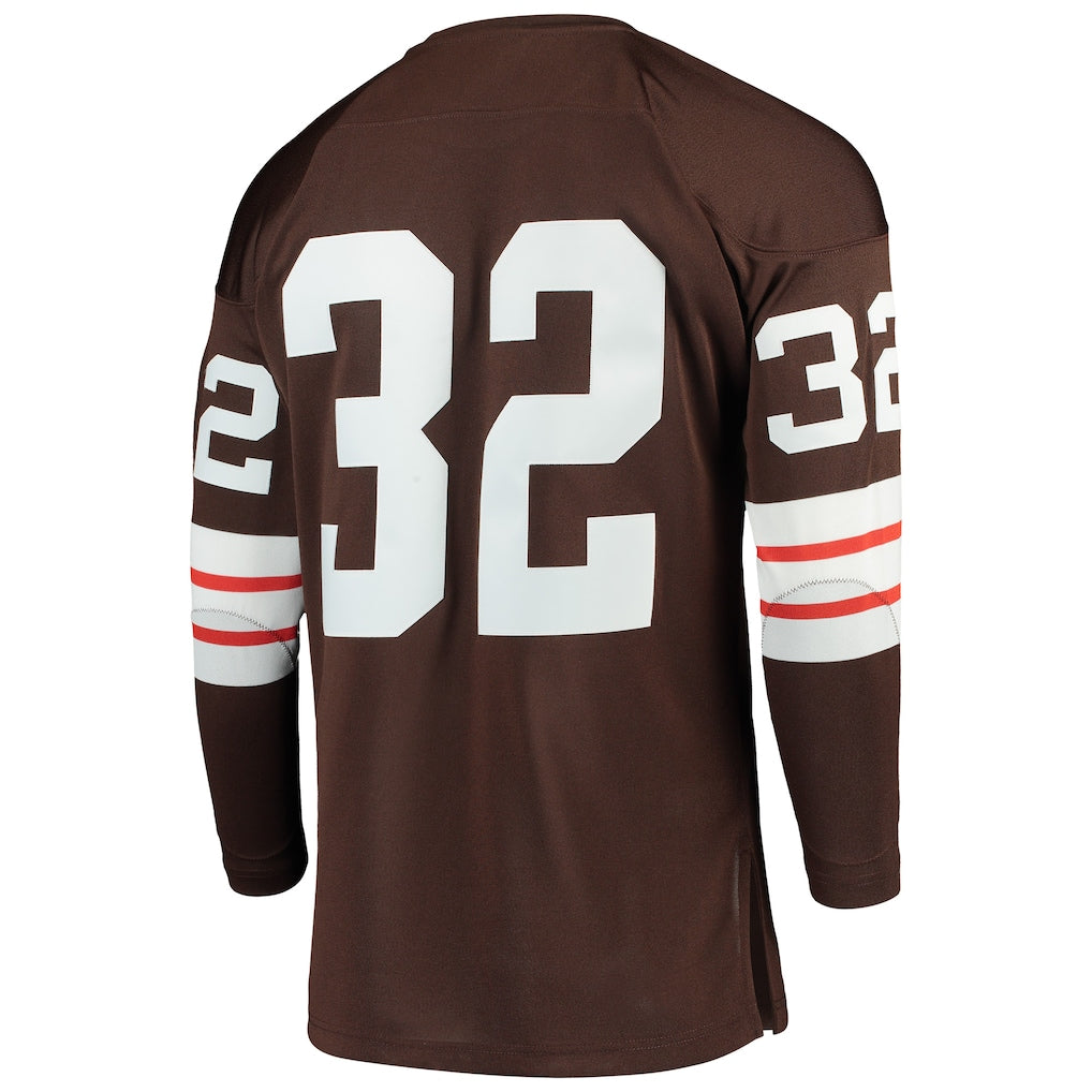 C.Browns #32 Jim Brown Brown Authentic Throwback Retired Player Jersey football jersey product view 1
