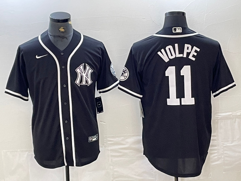 Men's New York Yankees Anthony Volpe #11 Black Limited Jersey1 baseball jersey product view 1