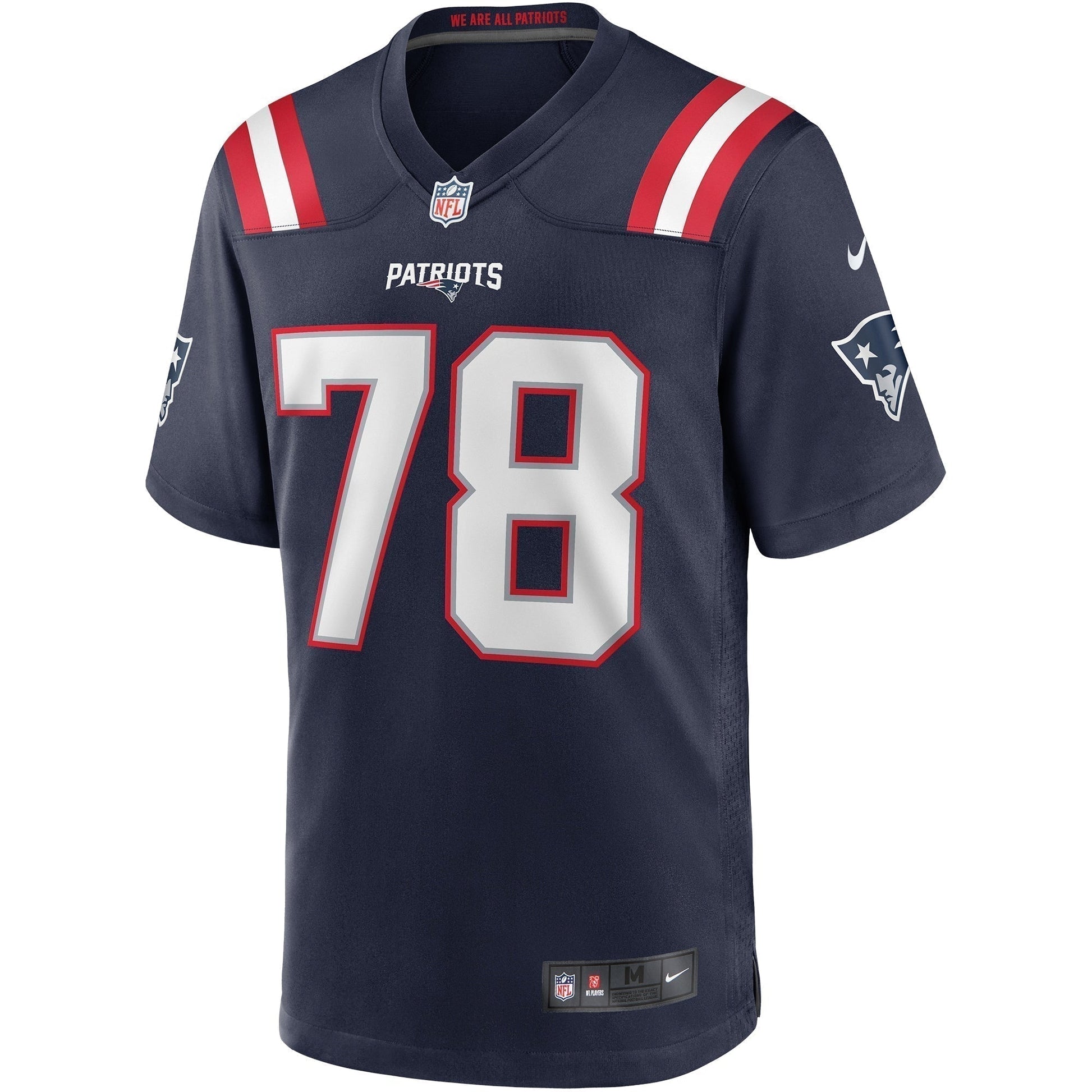 Bruce Armstrong New England Patriots Game Retired Jersey - Navy football jersey product view 2