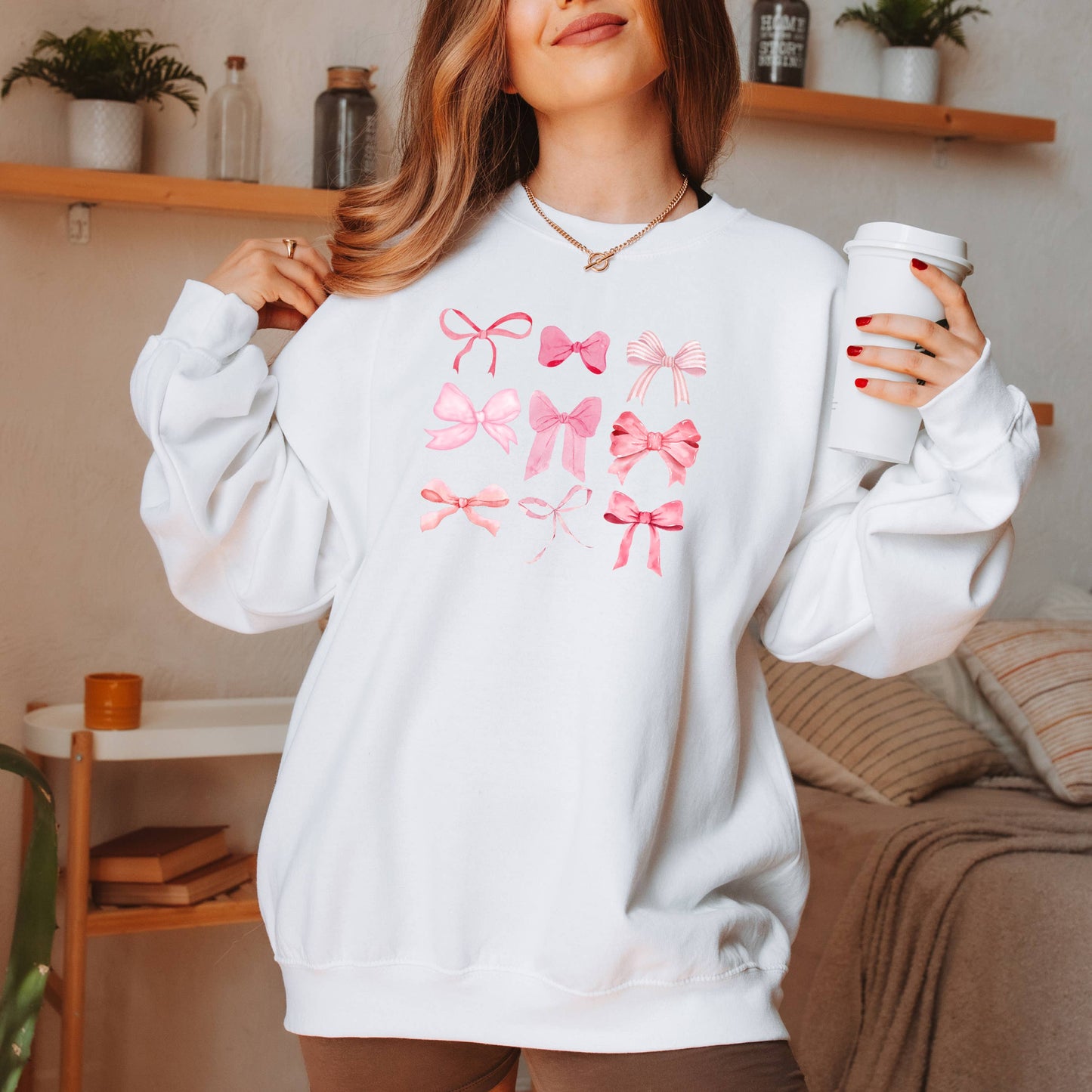 Bow Graphic, Pink Shirt, Graphic Apparel, Bow Sweatshirt Unisex T-shirt, Sweatshirt, Hoodie, Long Sleeve Tee - T-Shirt, Sweatshirt, Hoodie