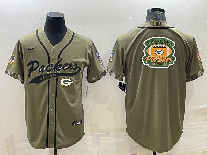 Men's Green Bay Packers Olive 2022 Salute To Service Limited Jersey1 football jersey product view 1