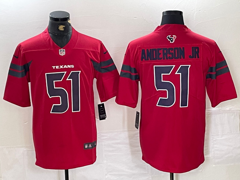 Men's Houston Texans Will Anderson Jr. #51 Red Alternate Game Jersey football jersey product view 1
