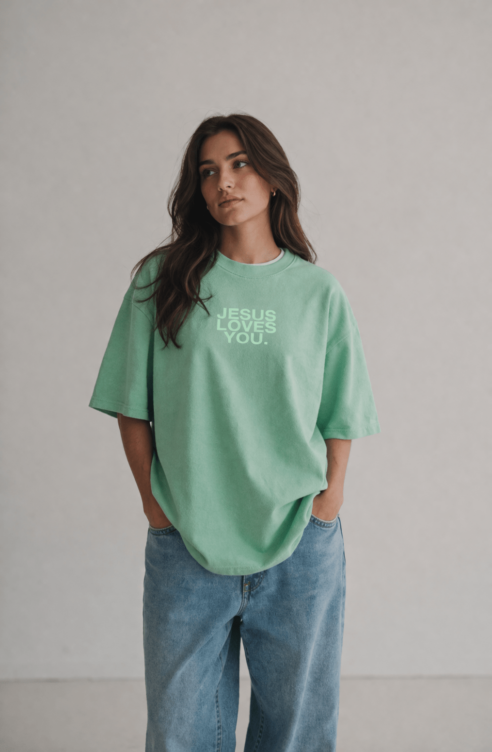 Comfort Colors Logo Tee || Washed Mint Unisex T-shirt, Sweatshirt, Hoodie, Long Sleeve Tee - T-Shirt, Sweatshirt, Hoodie