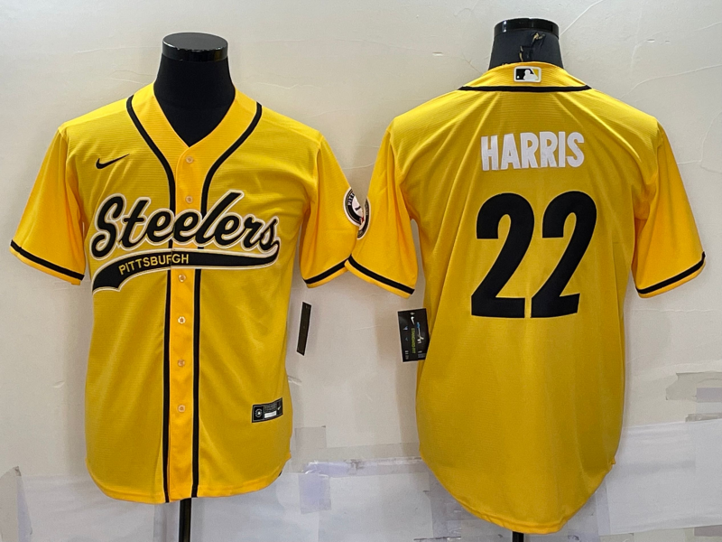 Men's Pittsburgh Steelers Najee Harris Yellow Game Jersey football jersey product view 1