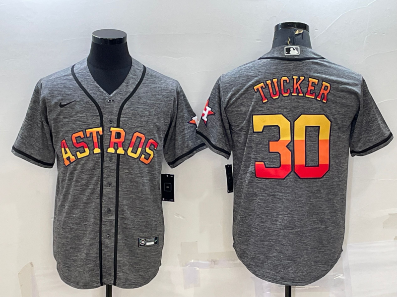 Men's Houston Astros Kyle Tucker #30 Gray Replica Team Jersey baseball jersey product view 1