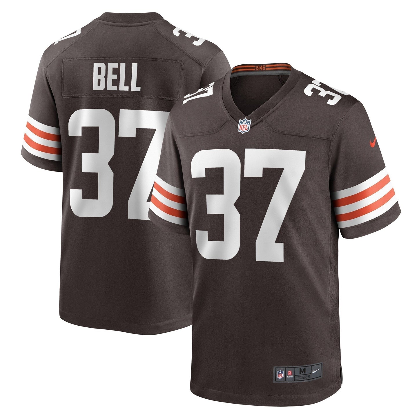 D'Anthony Bell Cleveland Browns Game Jersey - Brown football jersey product view 1