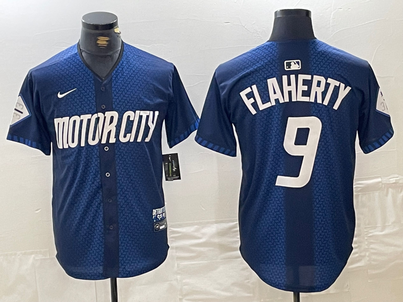 Men's Detroit Tigers Jack Flaherty Navy 2024 City Connect Limited Player Jersey baseball jersey product view 1