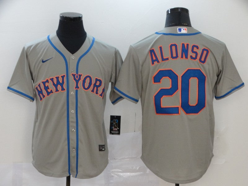 Men's New York Mets Pete Alonso #20 Gray Replica Baseball Jersey baseball jersey product view 1