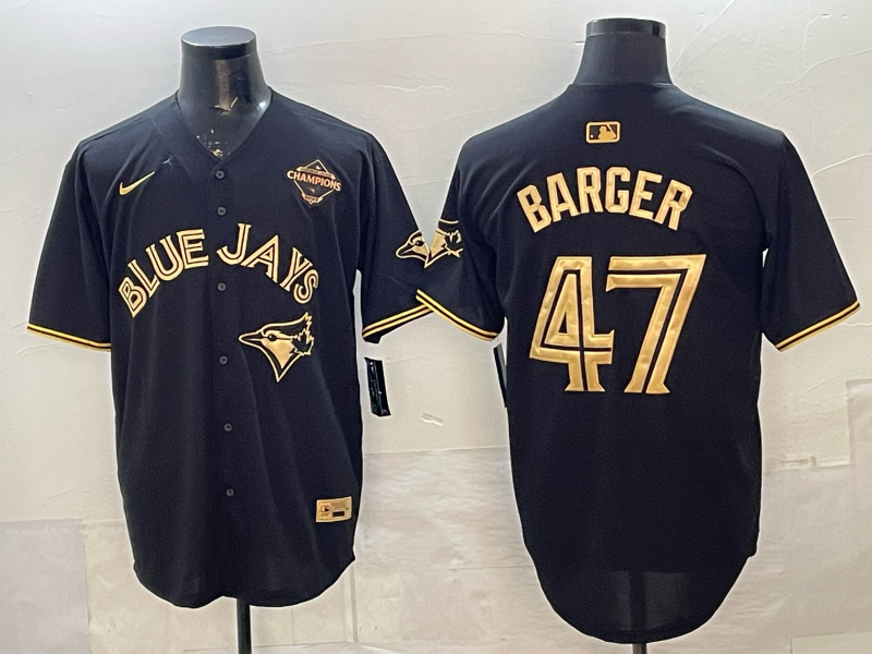 Men's Toronto Blue Jays Addison Barger #47 Black Player Jersey baseball jersey product view 1