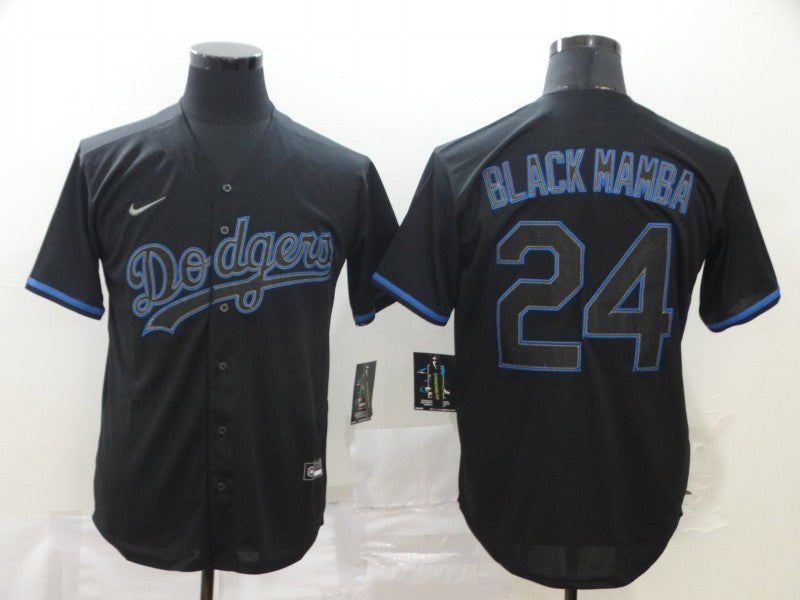 Men's Los Angeles Dodgers Kris Bryant Black Mamba Baseball Jersey baseball jersey product view 1