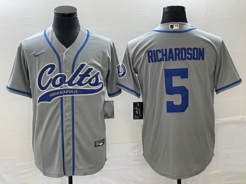 Men's Indianapolis Colts Anthony Richardson Gray Game Jersey Joint Edition football jersey product view 1