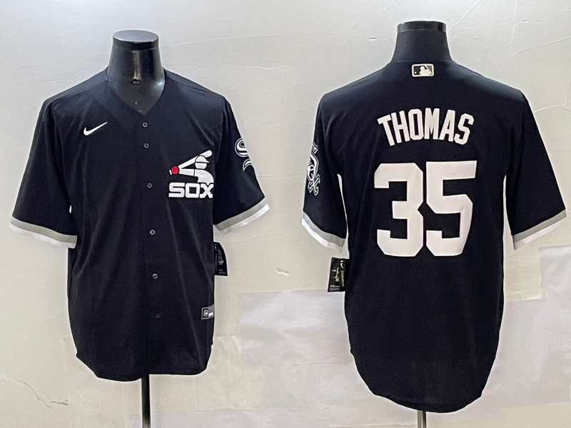 Men's Chicago White Sox Frank Thomas #35 Black Limited Player Jersey1 baseball jersey product view 1