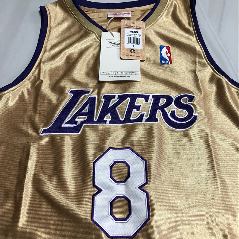 Kobe Bryant 2020 Hall of Fame Gold Fully Embroidered 8# Jersey basketball jersey product view 3