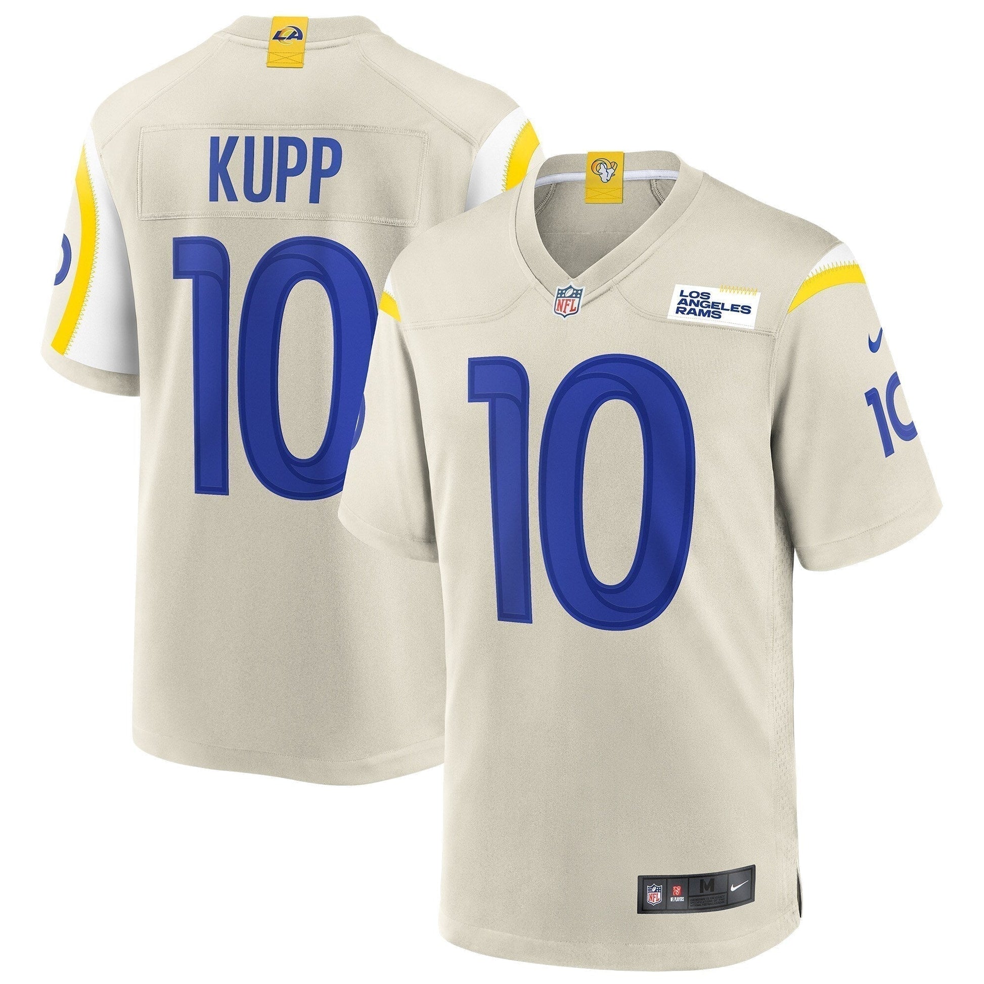 Cooper Kupp Los Angeles Rams Game Jersey - Bone football jersey product view 1