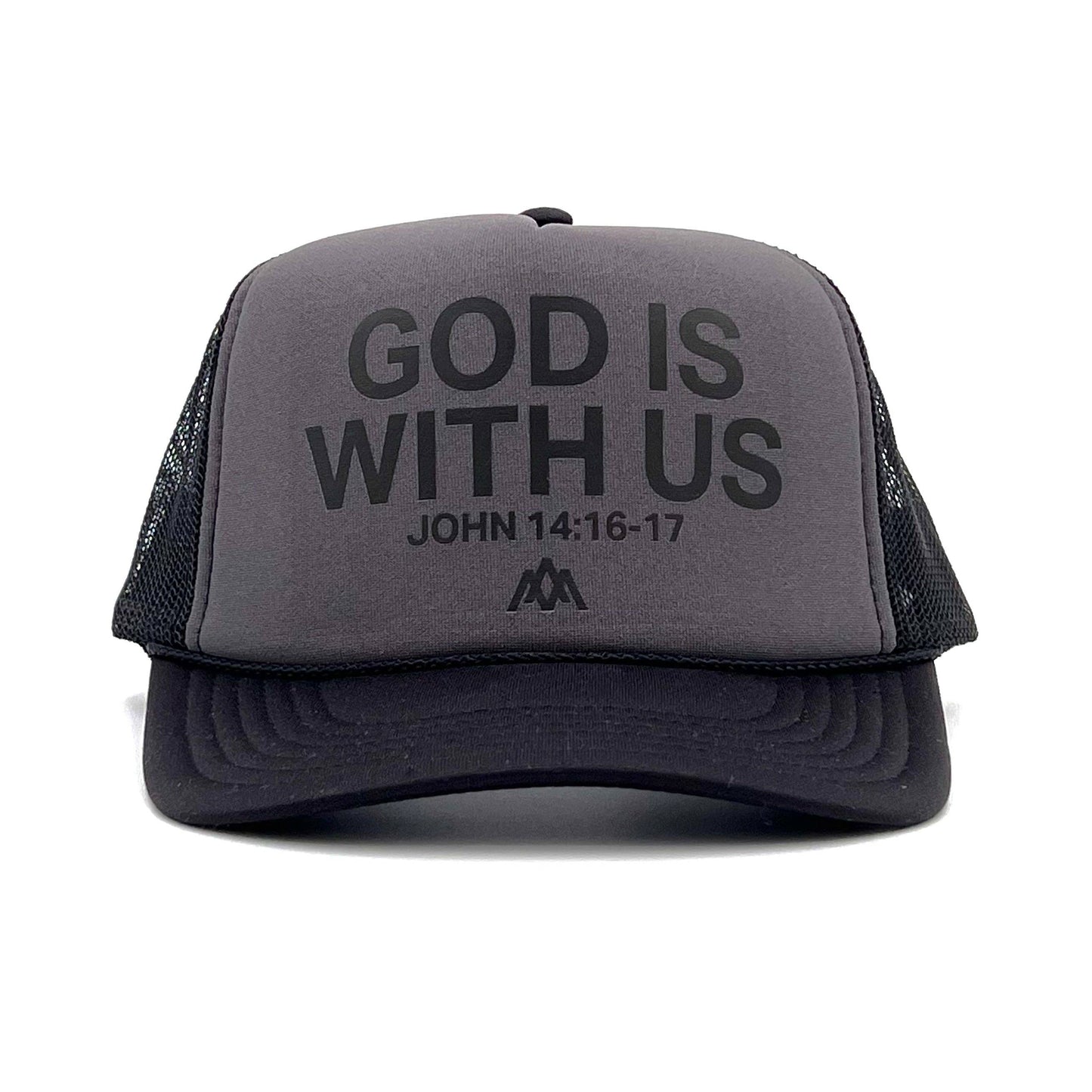 God Is with Us Foam Trucker - Charcoal Unisex T-shirt, Sweatshirt, Hoodie, Long Sleeve Tee - T-Shirt, Sweatshirt, Hoodie