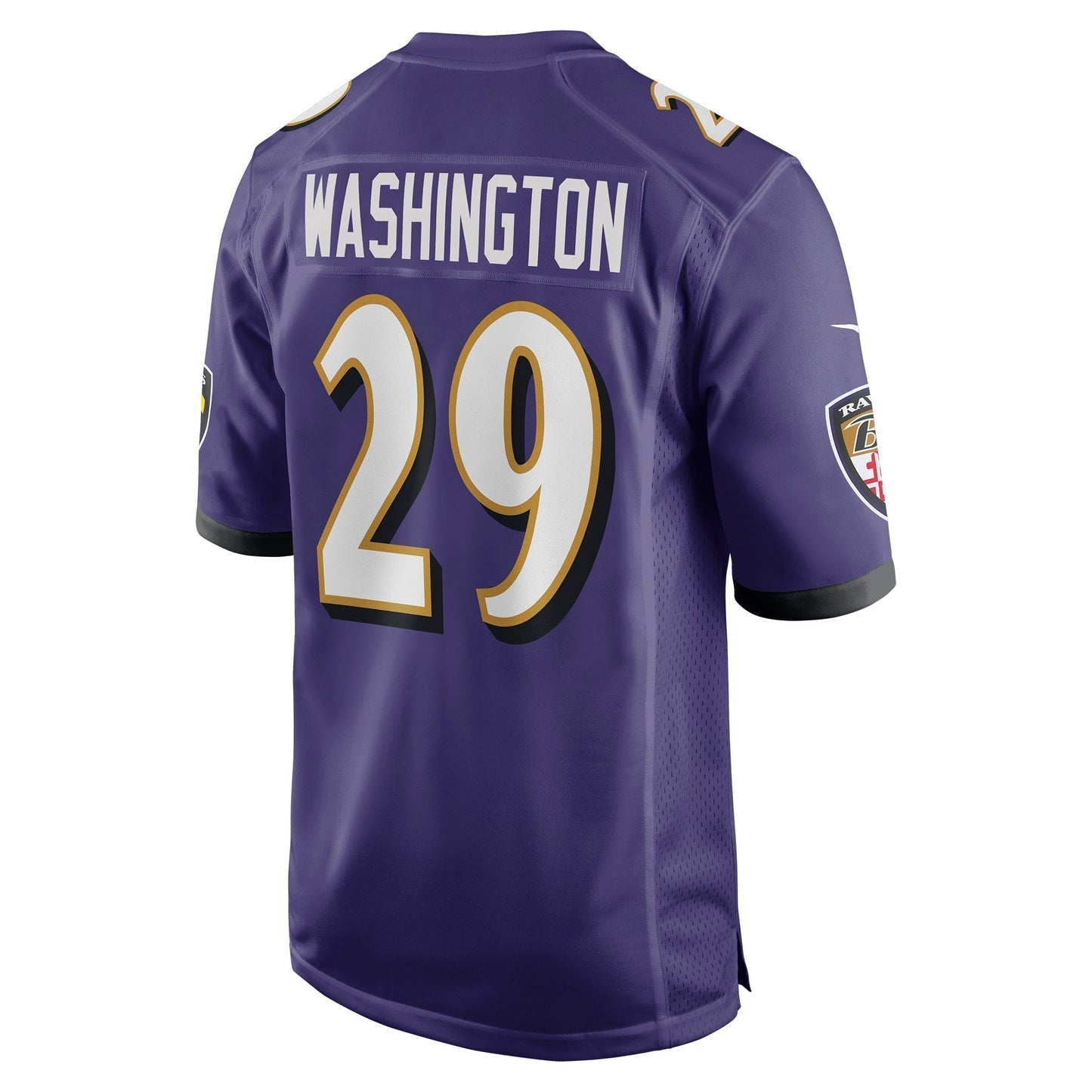 Ar'Darius Washington Baltimore Ravens Game Jersey - Purple football jersey product view 3