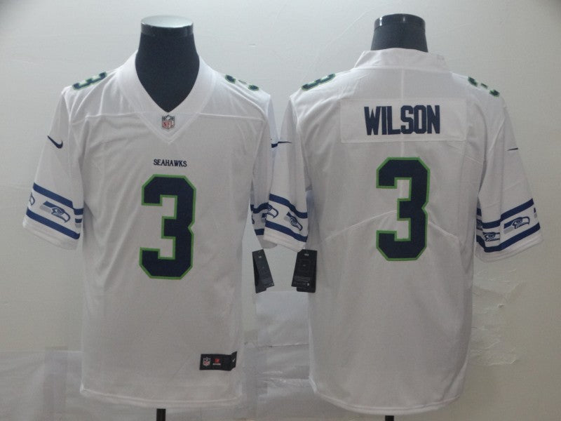 Men's Seattle Seahawks Russell Wilson #3 White Alternate Game Jersey1 football jersey product view 1