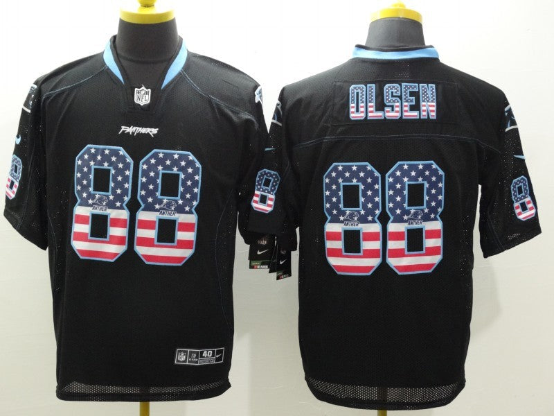 Men's Carolina Panthers Greg Olsen #88 Black Game Jersey1 football jersey product view 1