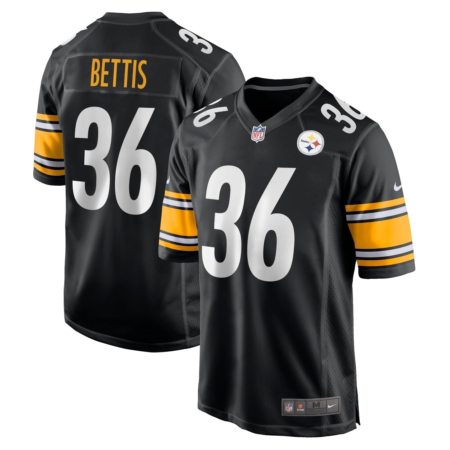 Jerome Bettis Pittsburgh Steelers Retired Game Jersey - Black football jersey product view 1
