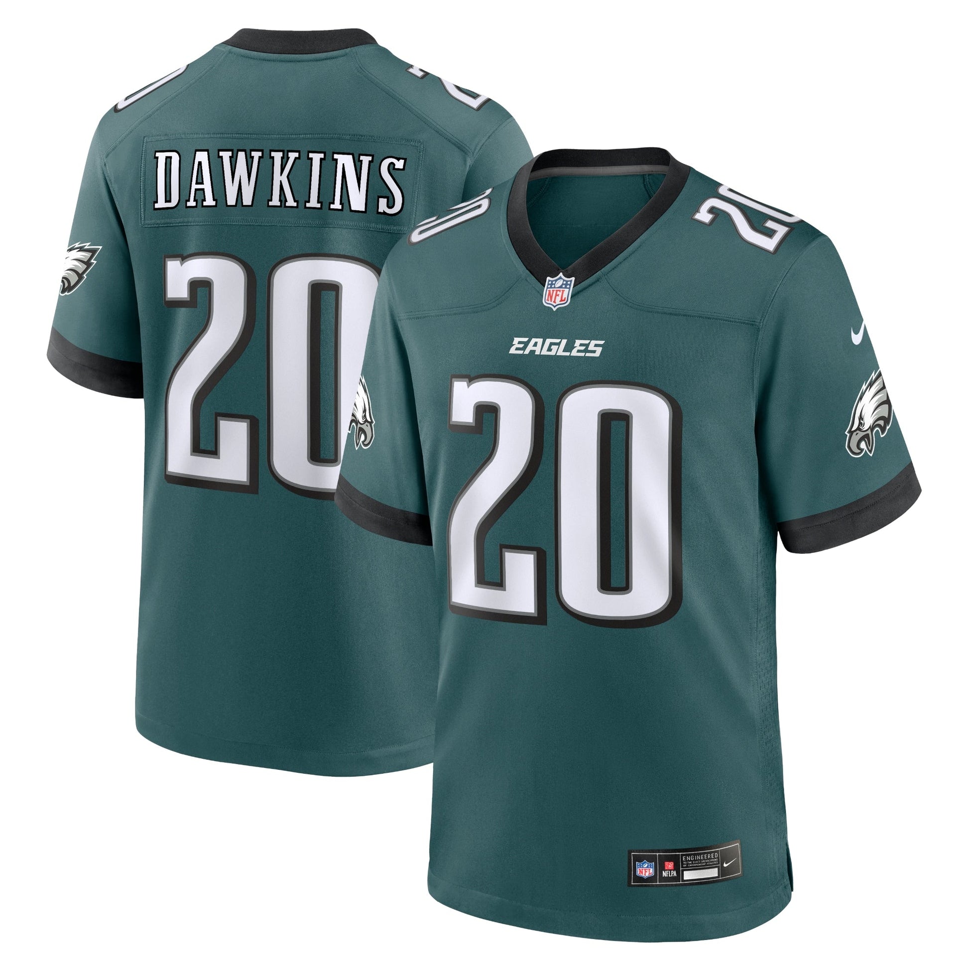 Brian Dawkins Philadelphia Eagles Team Game Jersey - Midnight Green football jersey product view 1