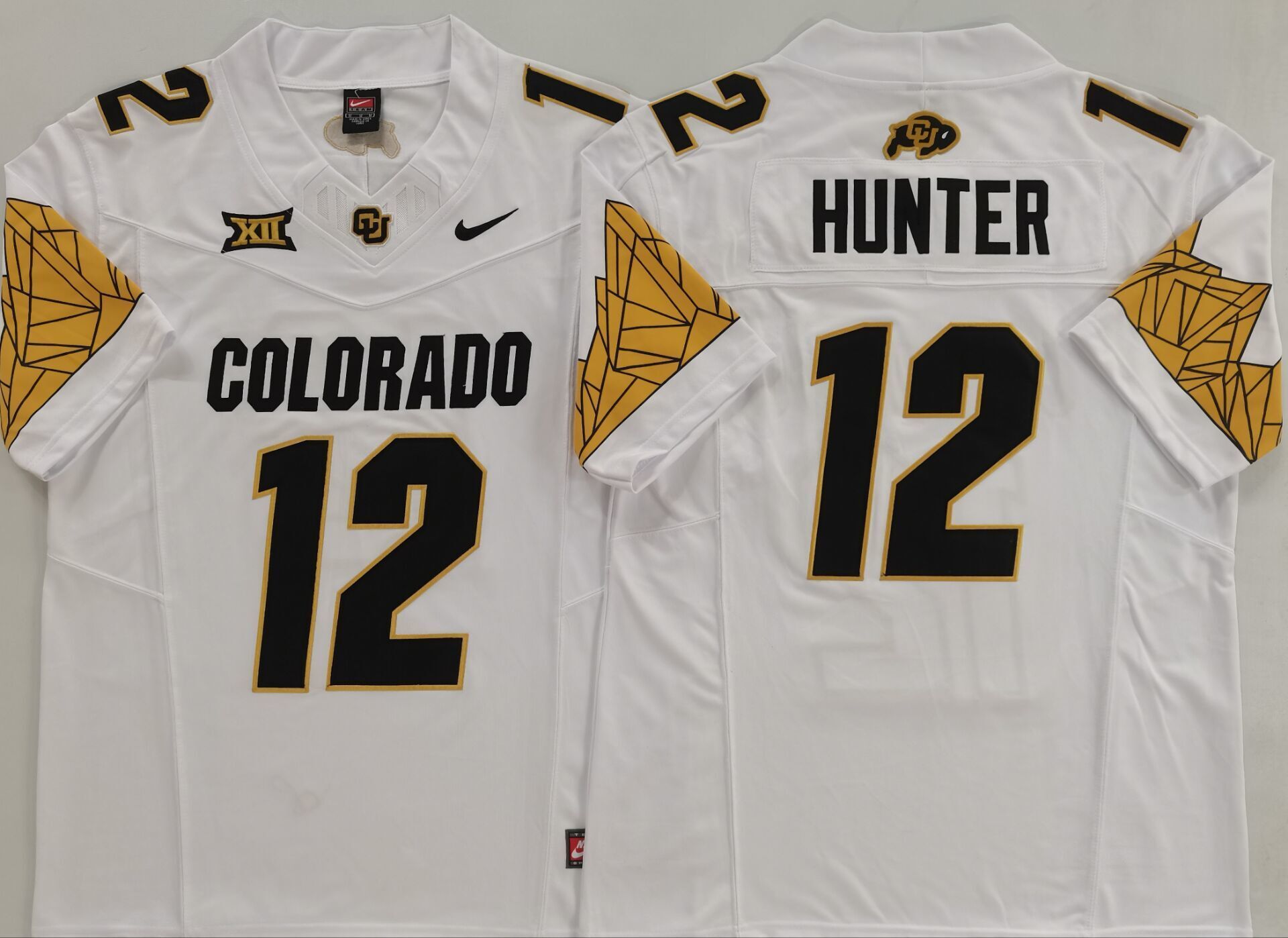 Men's Colorado Buffaloes Travis Hunter #12 White Game Jersey sports jersey product view 1