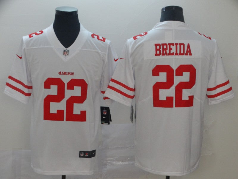 Men's San Francisco 49ers Matt Breida White Game Jersey football jersey product view 1