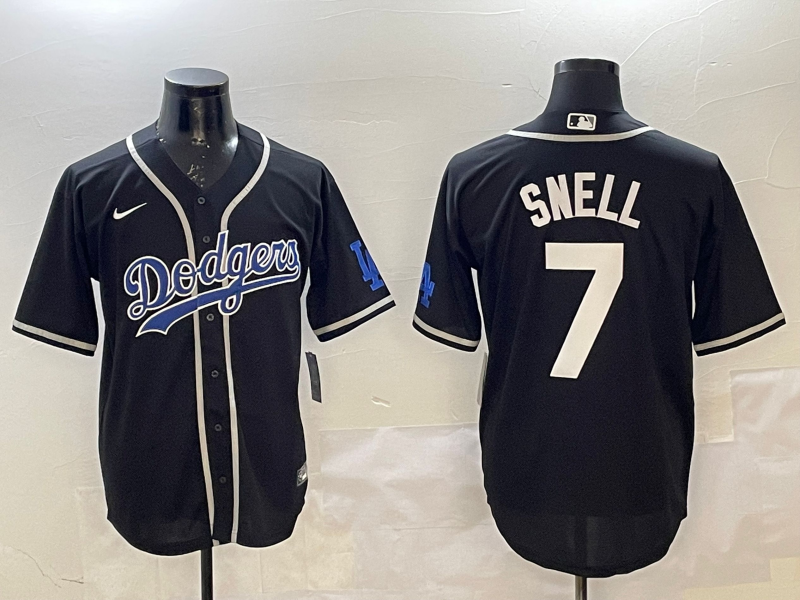 Men's Los Angeles Dodgers Blake Snell #7 Black Replica Game Jersey baseball jersey product view 1
