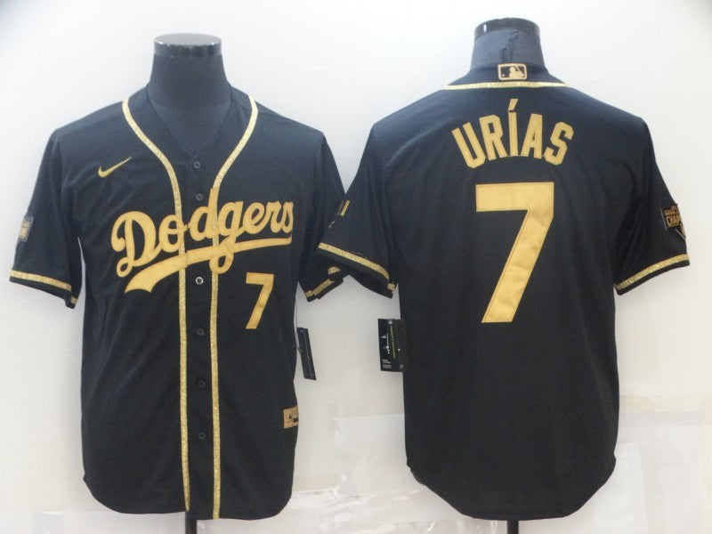 Men's Los Angeles Dodgers Julio Urias Black Game Player Jersey baseball jersey product view 1