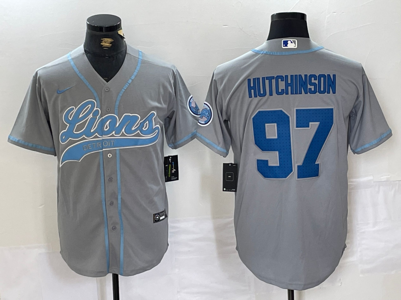 Men's Detroit Lions Aidan Hutchinson Gray Game Player Jersey football jersey product view 1