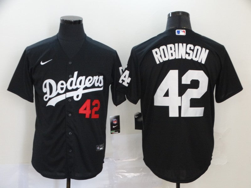 Men's Los Angeles Dodgers Jackie Robinson #42 Black Stitched Jersey1 baseball jersey product view 1
