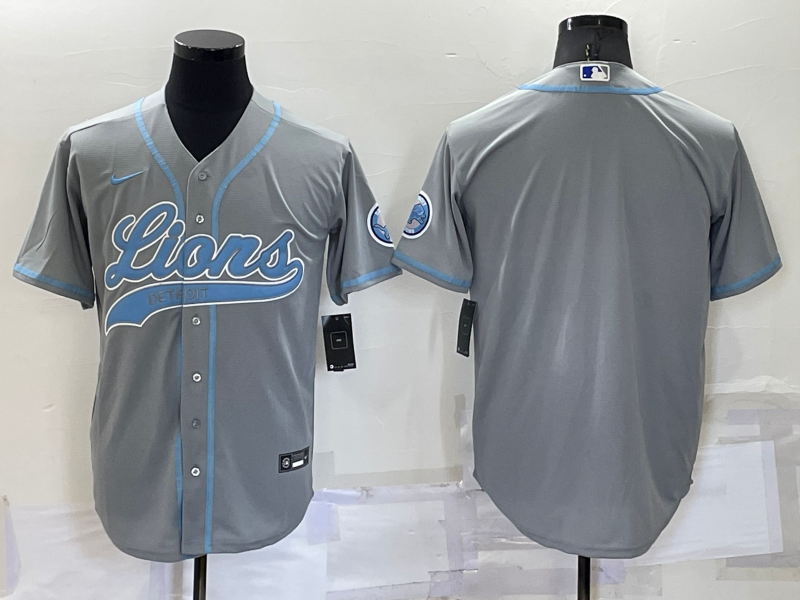 Men's Detroit Lions Gray Blank Jersey1 football jersey product view 1