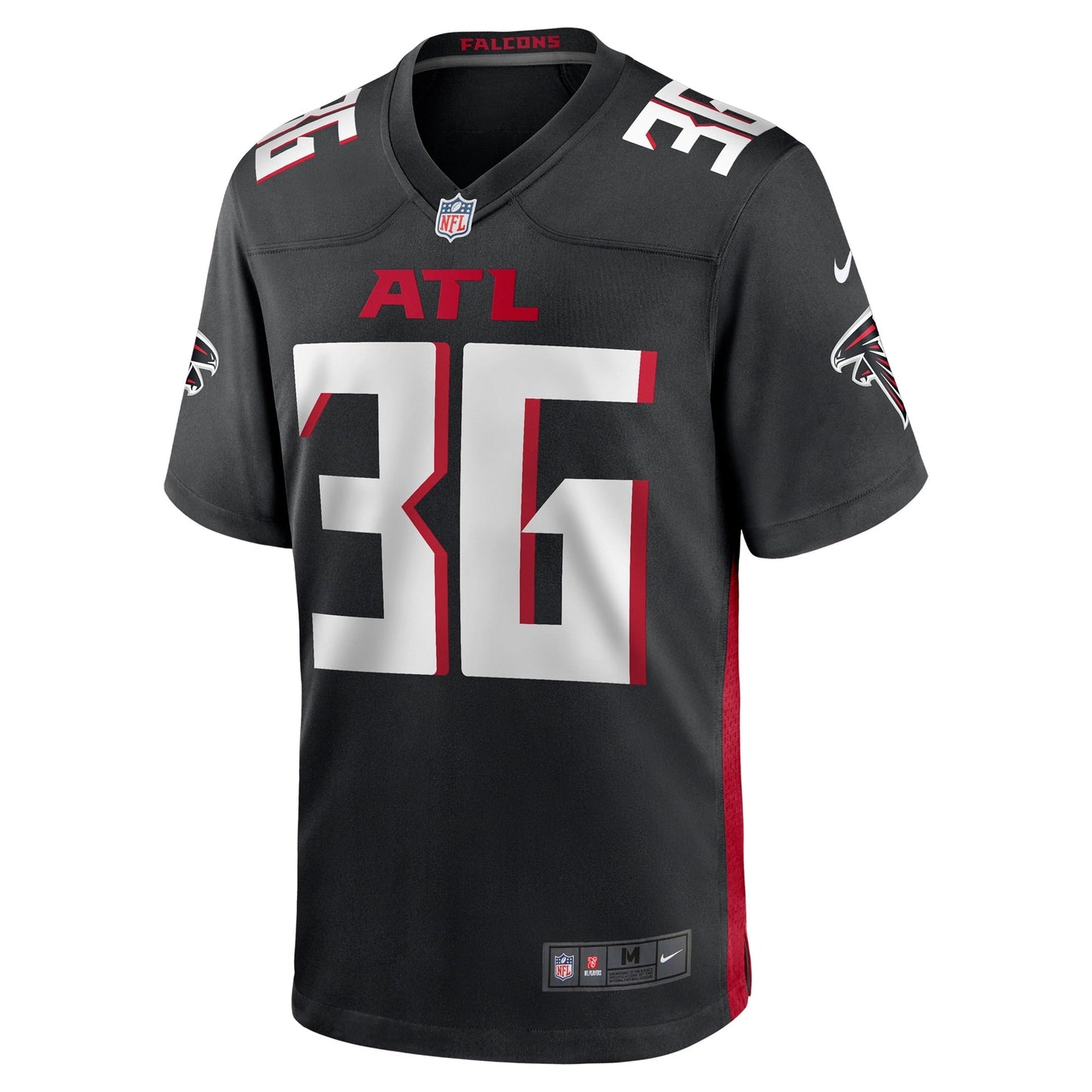 Harrison Hand Atlanta Falcons Team Game Jersey - Black football jersey product view 2