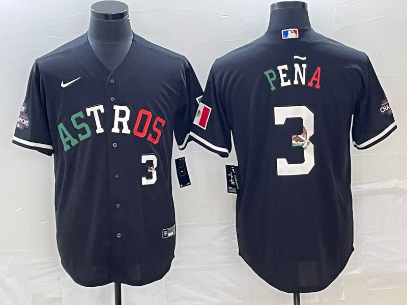 Men's Houston Astros Jeremy Pena #3 Black Alternate Replica Jersey baseball jersey product view 1