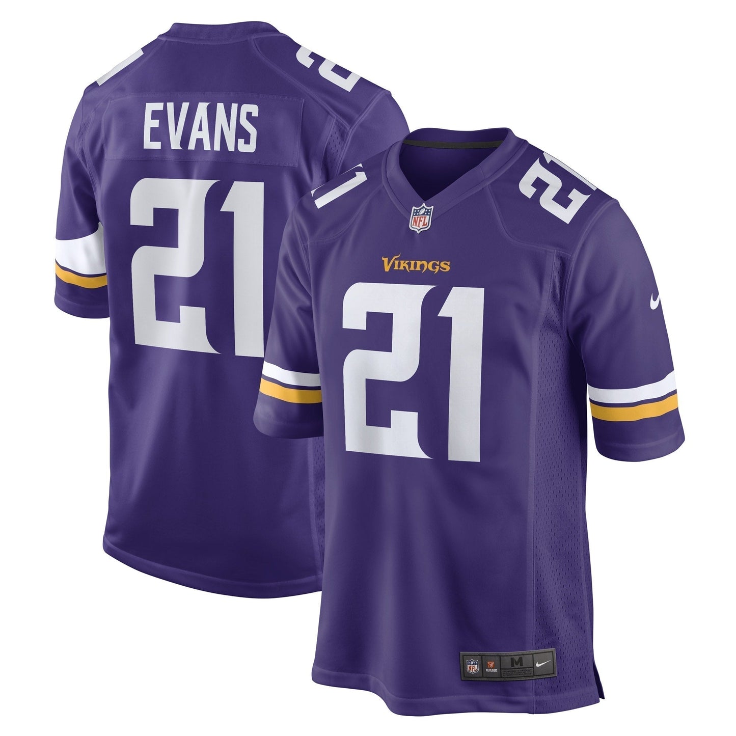 Akayleb Evans Minnesota Vikings Game Jersey - Purple football jersey product view 1