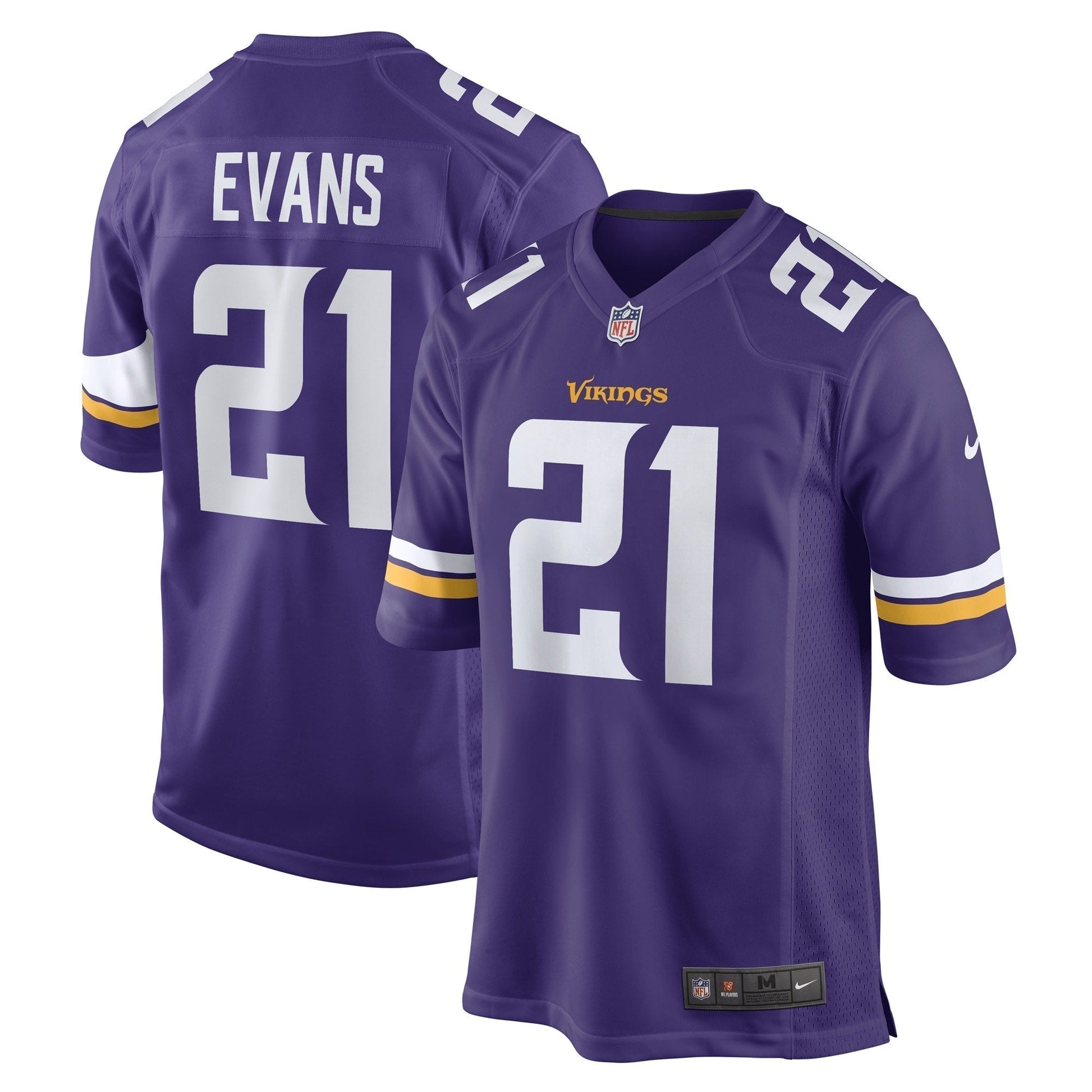 Akayleb Evans Minnesota Vikings Game Jersey - Purple football jersey product view 1