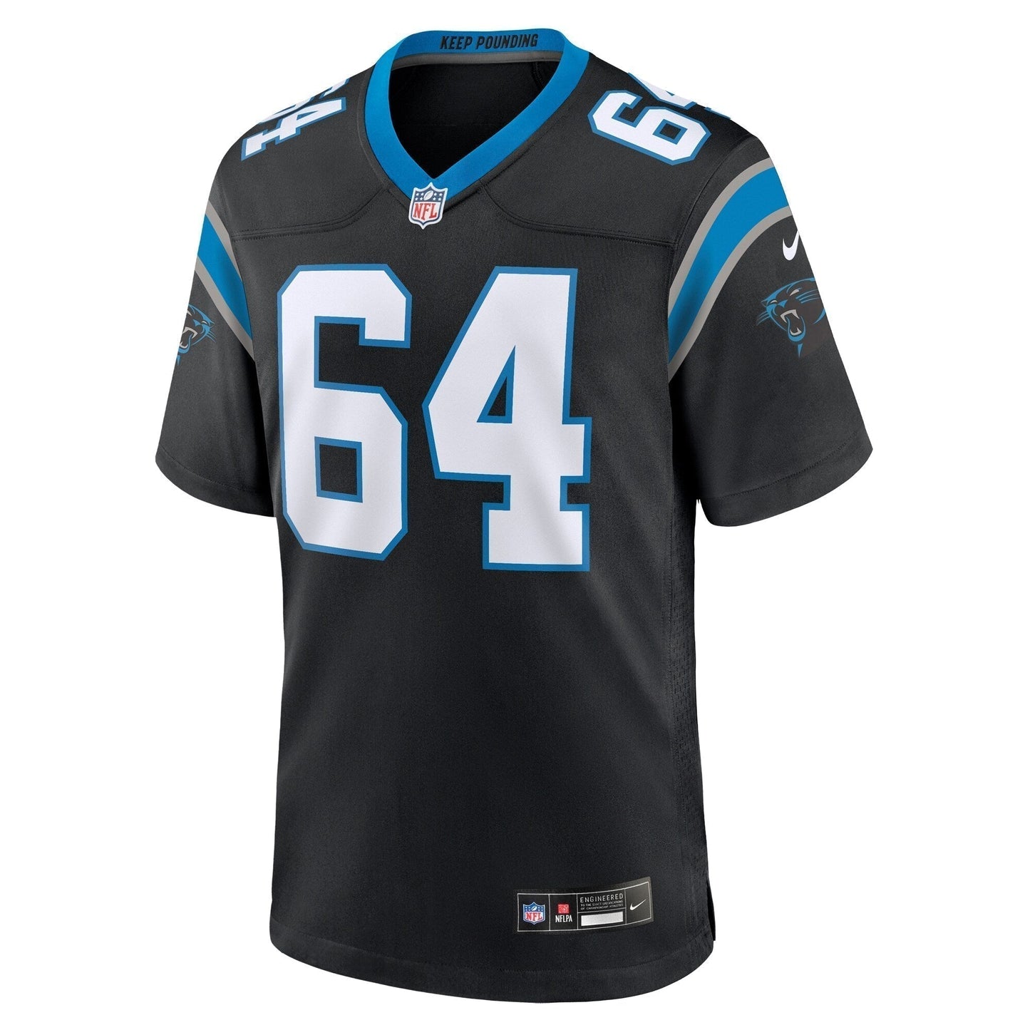 Brett Toth Carolina Panthers Game Jersey - Black football jersey product view 2