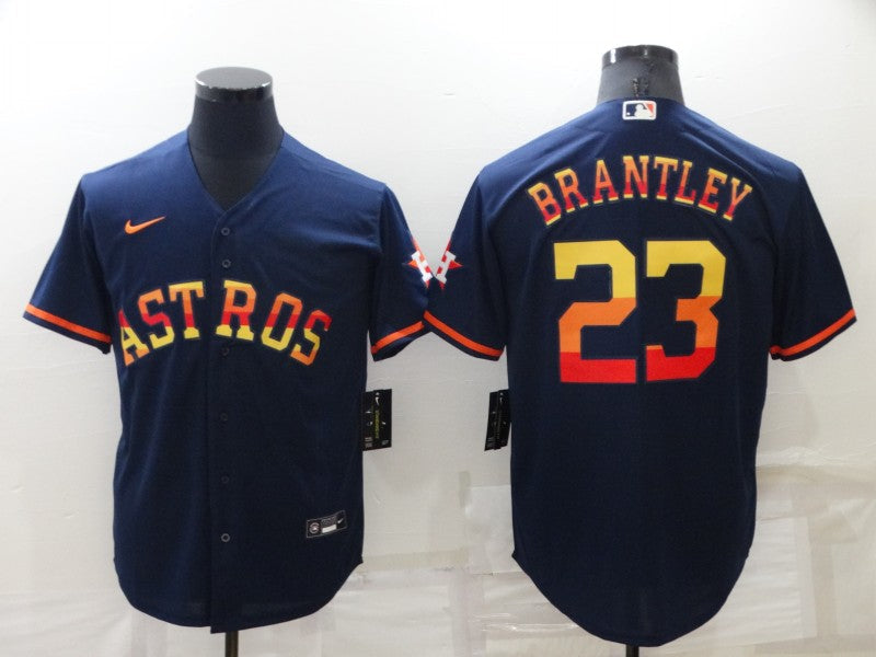 Men's Houston Astros Michael Brantley #23 Navy Replica Player Jersey1 baseball jersey product view 1