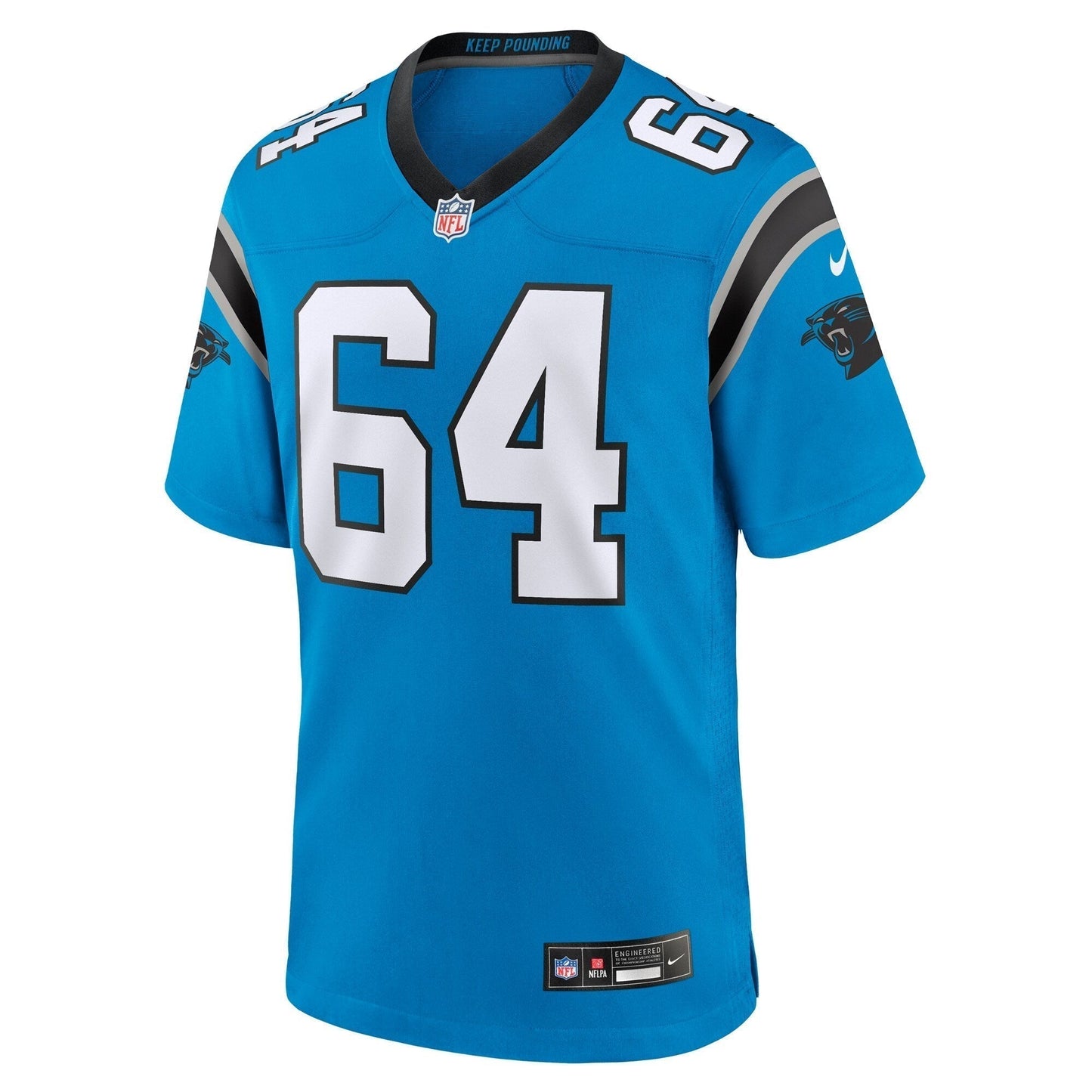 Justin McCray Carolina Panthers Alternate Game Jersey - Blue football jersey product view 2