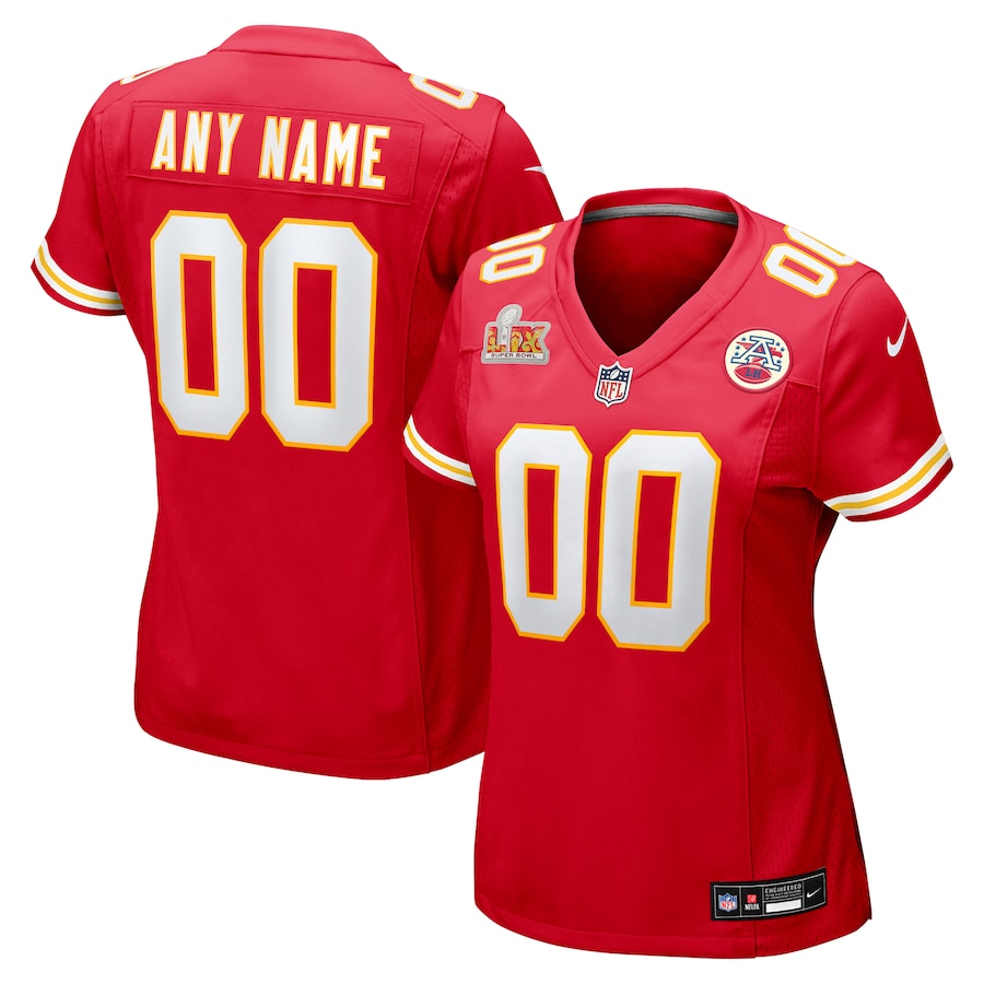 Women's Kansas City Chiefs Red Super Bowl LIX Custom Game Jersey football jersey product view 1
