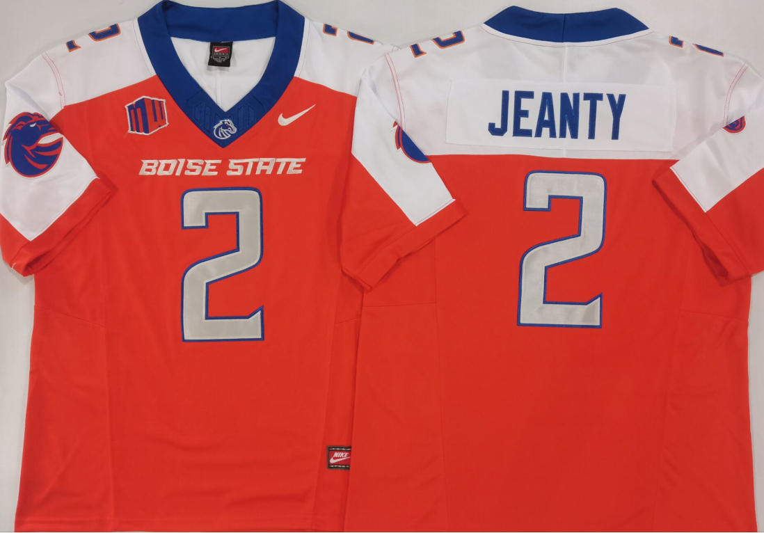 Men's Boise State Broncos Ashton Jeanty Orange Game Jersey football jersey product view 1