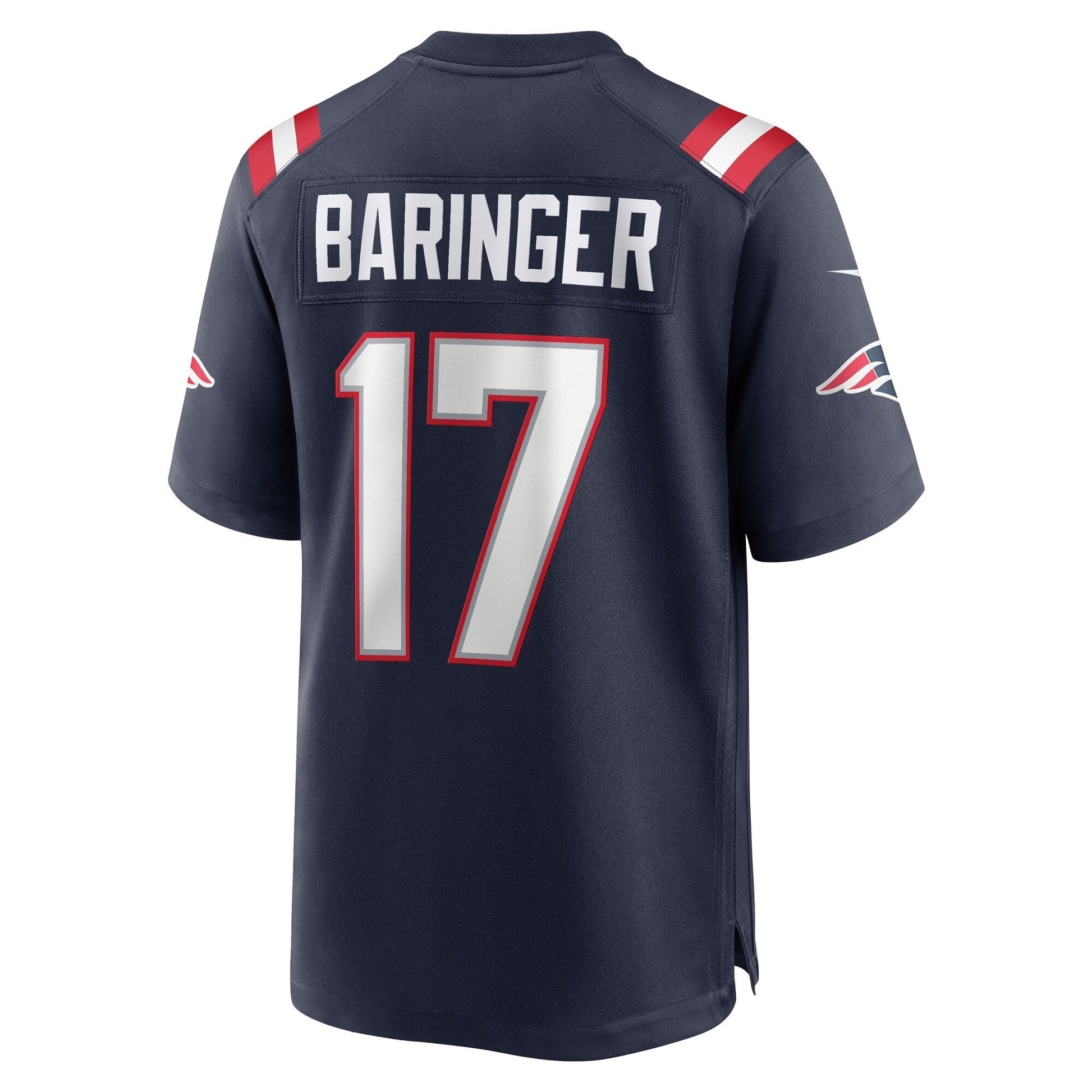 Bryce Baringer New England Patriots Team Game Jersey - Navy football jersey product view 3