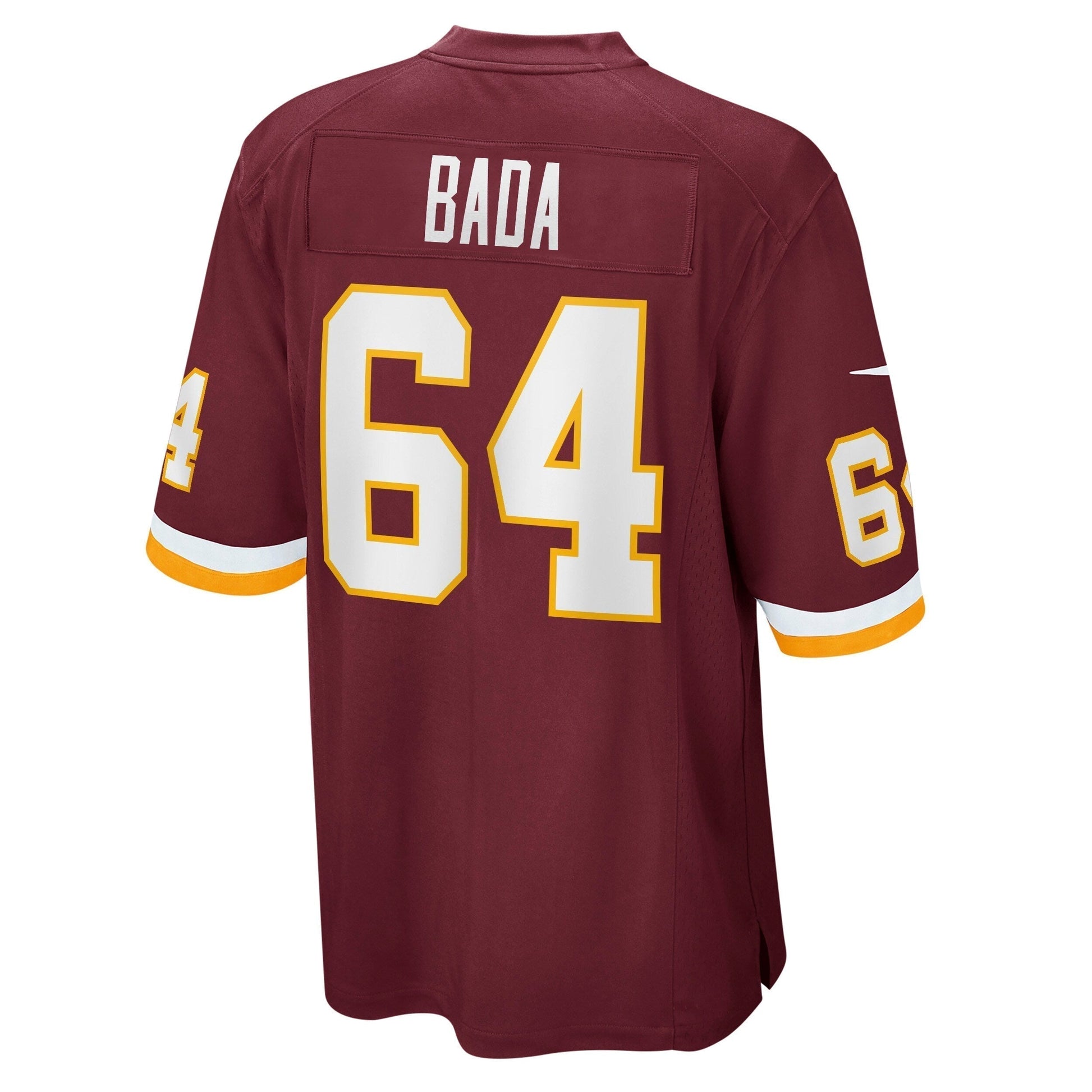 David Bada Washington Football Team Game Jersey - Burgundy football jersey product view 3