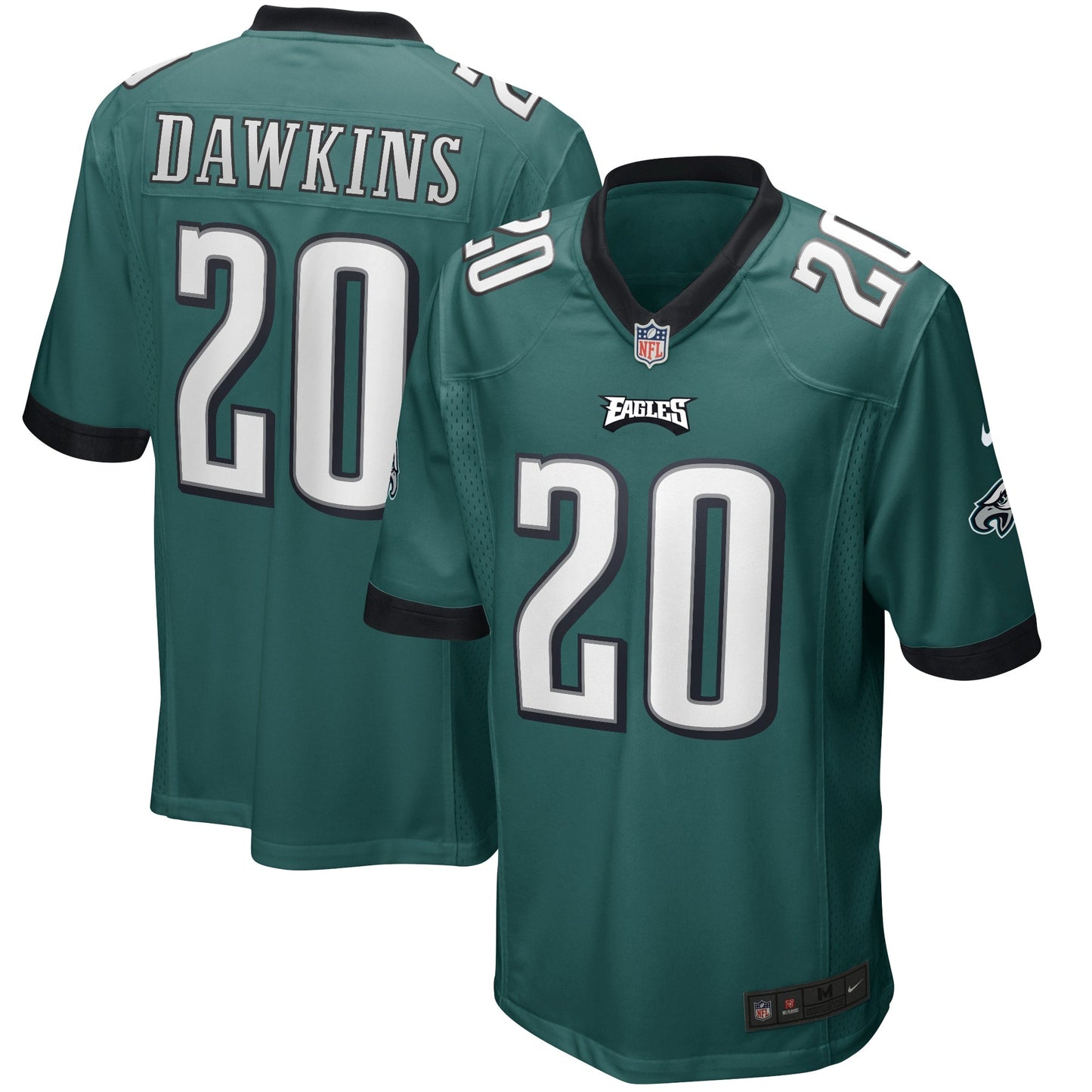 Brian Dawkins Philadelphia Eagles Game Retired Jersey - Midnight Green football jersey product view 1