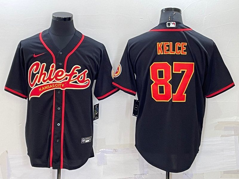 Men's Kansas City Chiefs Travis Kelce #87 Black Game Jersey1 Joint Edition football jersey product view 1