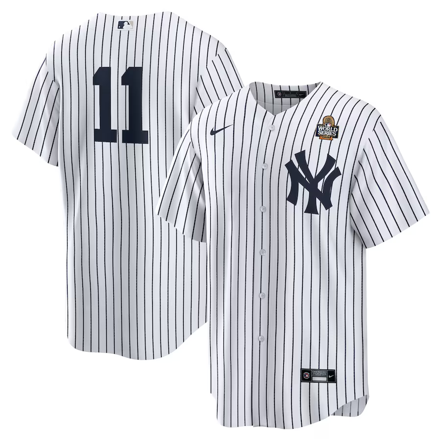 Men's New York Yankees Anthony Volpe #11 White 2024 World Series Home Replica Player Jersey baseball jersey product view 1