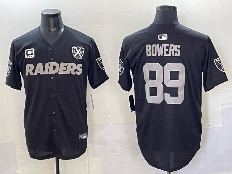 Men's Las Vegas Raiders Brock Bowers #89 Black Player Jersey football jersey product view 1