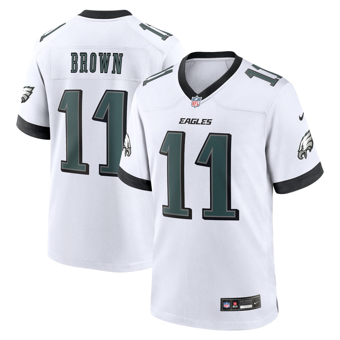 A.J. Brown Philadelphia Eagles White Game Jersey - White football jersey product view 1
